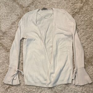 LOFT Cream Cardigan with Flared Cuffs